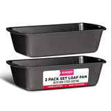 Bakken- Swiss Loaf Pan Set 2-Piece - Deluxe Nonstick Carbon Steel Bakeware for Perfect Bread and Cakes – Dishwasher Safe, Premium Pans for Home Baking