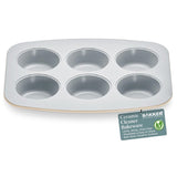 Bake with Elegance: 6-Cup Cake/Muffin Pan Set - Blue, Teal, Marble, Golden, Cream - Aluminized Steel with Ceramic Non-Stick Coating, PFOA & PFAS Free - Non-Toxic, Heavy-Duty Bakeware