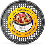 Bakken Non-Stick Pizza Pan – Durable Carbon Steel with Silicone Handle, Easy Cleanup & Dishwasher Safe