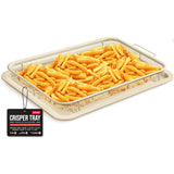 Bakken- Swiss Crisper Tray White marble Coating - 2-Piece Set , Non-Stick Basket Design for Healthier Cooking in Regular Ovens - Make Great Crispy Food , Bacon and More, Extra Large Size 19" x 13"