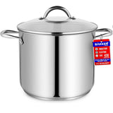Bakken-Swiss Deluxe 16-Quart Stainless Steel Stockpot w/Tempered Glass See-Through Lid - Simmering Delicious Soups Stews & Induction Cooking - Exceptional Heat Distribution - Heavy-Duty & Food-Grade