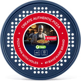 Bakken Pizza Baking Pan - Round Perforated Carbon Steel Pan with Non-Stick Marble Coating, Oversized Silicone Handle, Dishwasher Safe, High-Temperature Resistant, Durable & Easy Cleanup, Pack of 1