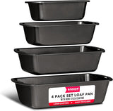 Bakken- Swiss Loaf Pan Set 4-Piece - Deluxe Nonstick Carbon Steel Bakeware for Perfect Bread and Cakes – Dishwasher Safe, Premium Pans for Home Baking