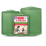 BAKKEN Kitchen Baking Pan Set - Nonstick Green Marble Coating, Carbon Steel Bakeware Sets with Green Silicone Handles, Kitchen Essentials, PFOA, PFOS, PTFE Free, Oven Safe (Up To 450° F), Set of 3