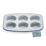 Bake with Elegance: 6-Cup Cake/Muffin Pan Set - Blue, Teal, Marble, Golden, Cream - Aluminized Steel with Ceramic Non-Stick Coating, PFOA & PFAS Free - Non-Toxic, Heavy-Duty Bakeware