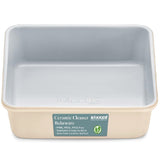 Square Cake Pan - Aluminized Steel, Ceramic Non-Stick Coating, Non-Toxic, Ideal Size, Heavy-Duty, Elevate Your Baking with Durability and Style!