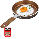 Bakken- Swiss 2-Piece Mini Nonstick Egg Pan & Omelet Pan – Egg Pan [5.5''] with Copper/Golden Non-Stick, Skillet, Eco-Friendly –for Eggs Pancakes, for All Stoves - Non Toxic