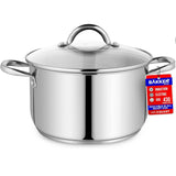 Bakken-Swiss Deluxe 5-Quart Stainless Steel Stockpot w/Tempered Glass See-Through Lid - Simmering Delicious Soups Stews & Induction Cooking - Exceptional Heat Distribution - Heavy-Duty & Food-Grade
