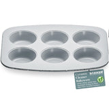 Bake with Elegance: 6-Cup Cake/Muffin Pan Set - Blue, Teal, Marble, Golden, Cream - Aluminized Steel with Ceramic Non-Stick Coating, PFOA & PFAS Free - Non-Toxic, Heavy-Duty Bakeware