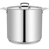 Stockpot – 24 Quart – Brushed Stainless Steel – Heavy Duty Induction Pot with Lid and Riveted Handles – For Soup, Seafood, Stock, Canning and for Catering for Large Groups and Events by BAKKEN