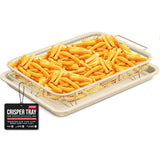 Bakken Swiss Crisper Tray - 2-Piece Set – White Marble, Non-Stick Basket Design for Healthier Cooking in Regular Ovens - Achieve Perfectly Crispy Chips, Bacon and More