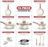 Bakken-Swiss 14-Piece Kitchen Cookware Set – Granite Non-Stick – Eco-Friendly – for All Stoves & Oven-Safe