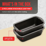 Bakken- Swiss Loaf Pan Set 2-Piece - Deluxe Nonstick Carbon Steel Bakeware for Perfect Bread and Cakes – Dishwasher Safe, Premium Pans for Home Baking