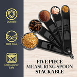 Precision Measuring Spoon Set - 5-Piece Stainless Steel Kit for Accurate Cooking & Baking - Easy Nesting, Dishwasher Safe - Essential Kitchen Tools
