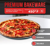 BAKKENMASTER Bakken Swiss Pizza Tray Set 3-Piece – Gray Ceramic Coating, Non-Stick, Round Steel Pizza Pans - Dishwasher Safe, Premium Bakeware for Home Cooking Heatly coating