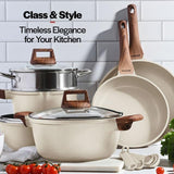 Bakken-Swiss 14-Piece Kitchen Cookware Set – Granite Non-Stick – Eco-Friendly – for All Stoves & Oven-Safe