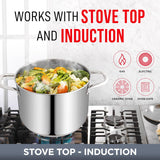 Bakken-Swiss Deluxe 8-Quart Stainless Steel Stockpot w/Tempered Glass See-Through Lid - Simmering Delicious Soups Stews & Induction Cooking - Exceptional Heat Distribution - Heavy-Duty & Food-Grade