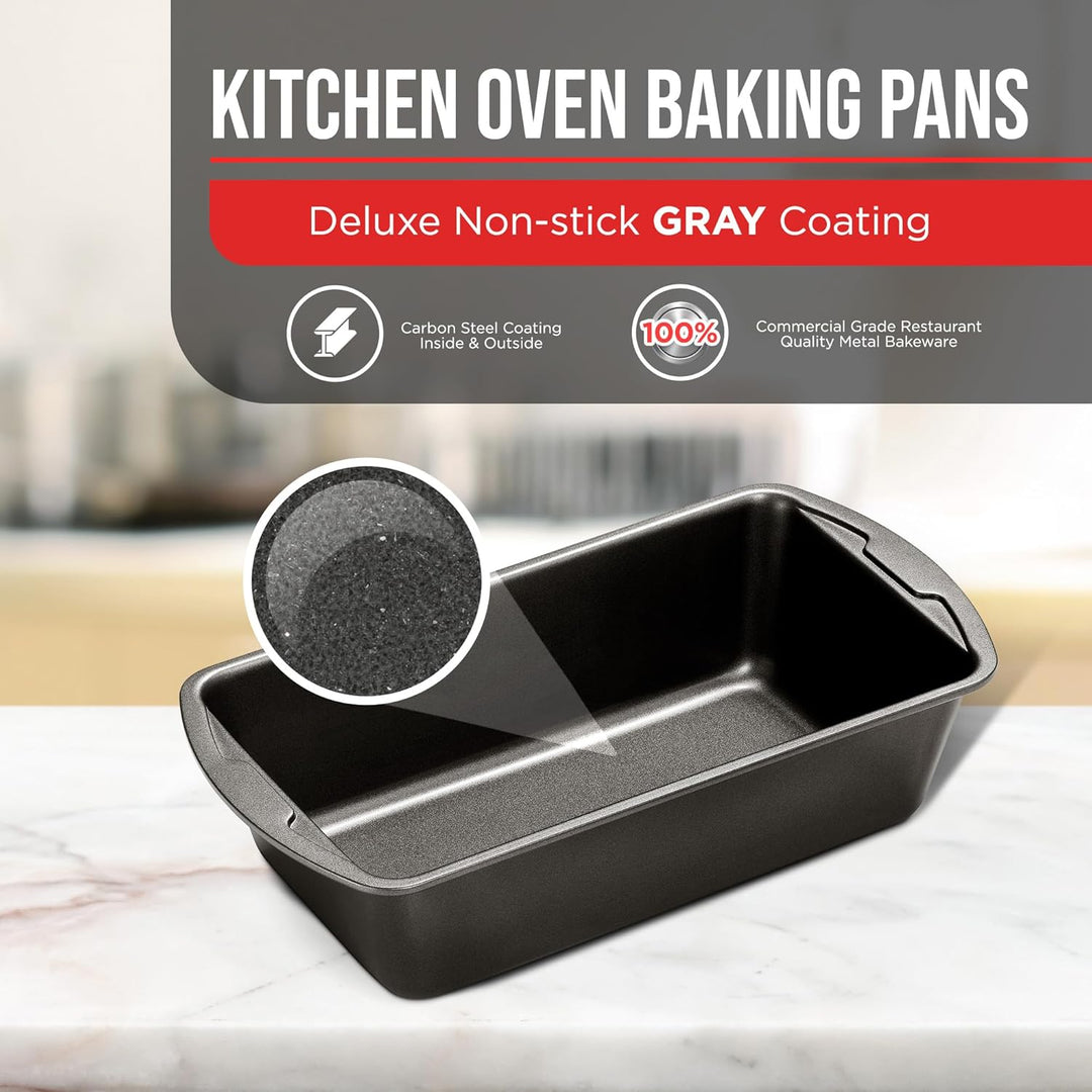 Bakken- Swiss Loaf Pan Set 2-Piece - Deluxe Nonstick Carbon Steel Bakeware for Perfect Bread and Cakes – Dishwasher Safe, Premium Pans for Home Baking