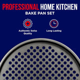 Bakken- Swiss Non-Stick Pizza Pan with Holes - 13-Inch Perforated Pizza Crisper Carbon Steel Pizza Pan - 2 Round Pizza Trays - PFOA PFOS and PTFE Free ,Pack of 2