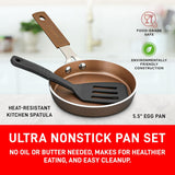 Bakken- Swiss 2-Piece Mini Nonstick Egg Pan & Omelet Pan – Egg Pan [5.5''] with Copper/Golden Non-Stick, Skillet, Eco-Friendly –for Eggs Pancakes, for All Stoves - Non Toxic