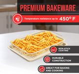 Bakken Swiss Crisper Tray - 2-Piece Set – White Marble, Non-Stick Basket Design for Healthier Cooking in Regular Ovens - Achieve Perfectly Crispy Chips, Bacon and More