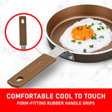 Bakken- Swiss 2-Piece Mini Nonstick Egg Pan & Omelet Pan – Egg Pan [5.5''] with Copper/Golden Non-Stick, Skillet, Eco-Friendly –for Eggs Pancakes, for All Stoves - Non Toxic