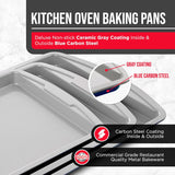 Bakken Swiss Cookie Sheet 3 Piece Set - Non-Stick, Stackable Baking Pans, Deluxe Ceramic Coating – Dishwasher Safe - for Home Baking