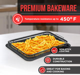 Bakken- Swiss Crisper Tray Gray marble Coating - 2-Piece Set , Non-Stick Basket Design for Healthier Cooking in Regular Ovens - Make Great Crispy Food , Bacon and More, Extra Large Size 19" x 13"