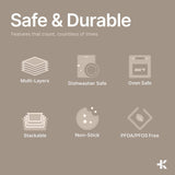 Diamond Bottom Cookie Sheet Set of 2, Nonstick Gold Carbon Steel Baking Pans for Crisp Baking, Space-Saving Stackable Trays, PFOA, PFOS, PTFE Free, Oven Safe Up to 450°F, Small & Medium Pans