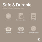 Cream 8.5 Quart Aluminum Stock Pot with Lid, Nonstick Ceramic Coated Boiling Pot, PTFE & PFAS Free, Oven Safe to 500°F, Riveted Stainless Steel Handles, Tempered Glass Lid, All Stove Compatible