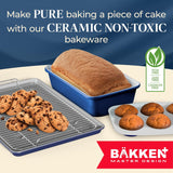 Bakken 8-Piece Stackable Bakeware Set - Ceramic Non-Stick Coating, Baking Sheets, Assorted Baking Pans, PTFE, PFOA & PFOS Free - Healthy Baking, Ergonomic Handles, Cooling Rack, Non-Toxic, Oven-Safe