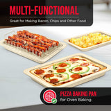 Bacon Tray - 2-Piece Set – Marble Coating - Durable, Non-Stick Cooking Tray for Bacon – White Stone Tray and Carbon Steel Rack