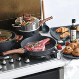 Bakken-Swiss 20-Piece Kitchen Cookware Set – Granite Non-Stick – Eco-Friendly – for All Stoves & Oven-Safe - Marble coating