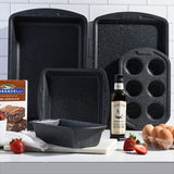 Bakken Swiss - Bakeware Set – 6 Piece – Stackable, Deluxe, Non-Stick Baking Pans for Professional and Home Cooking – Carbon Steel, Gray Stone Coating