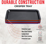 Bakken Swiss Air Fryer Tray, 2 in 1 Nonstick Crisper Air Fry Basket w/Elevated Mesh Great for Oven, Dishwasher Safe – Ceramic Coating PTFE/PFOA/PFOS FREE Extra-large (9.5"x13", Gray)