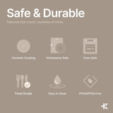 Bakken 8-Piece Ceramic Coated Bakeware Sets, Nonstick Aluminized Steel Pans with Muffin, Loaf, Cake, Roasting Pan, & Cooling Rack