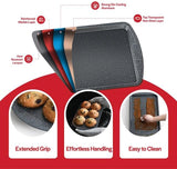 Bakken Swiss - Bakeware Set – 6 Piece – Stackable, Deluxe, Non-Stick Baking Pans for Professional and Home Cooking – Carbon Steel, Gray Stone Coating