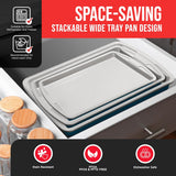 Bakken Swiss Cookie Sheet 3 Piece Set - Non-Stick, Stackable Baking Pans, Deluxe Ceramic Coating – Dishwasher Safe - for Home Baking