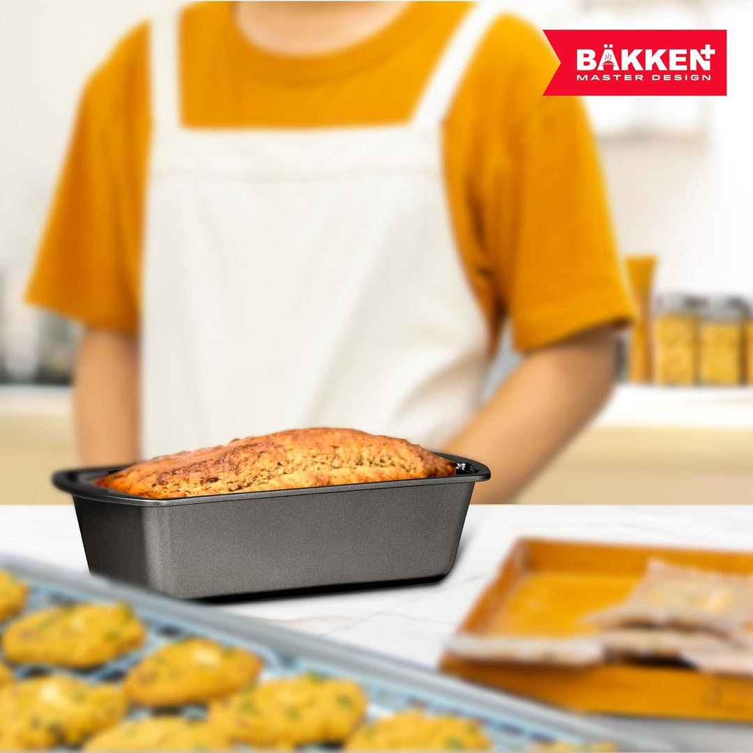 Bakken- Swiss Loaf Pan Set 2-Piece - Deluxe Nonstick Carbon Steel Bakeware for Perfect Bread and Cakes – Dishwasher Safe, Premium Pans for Home Baking