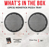 Bakken Non-Stick Pizza Pan – Durable Carbon Steel with Silicone Handle, Easy Cleanup & Dishwasher Safe