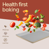 Bakken 8-Piece Ceramic Coated Bakeware Sets, Nonstick Aluminized Steel Pans with Muffin, Loaf, Cake, Roasting Pan, & Cooling Rack, Cream