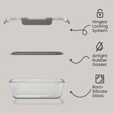 Bakken Borosilicate Glass Food Storage Containers with Lids 24 Pieces, Airtight Leak-Proof, Pink