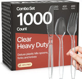 Bakken Disposable Cutlery Set 100 Pieces of Forks, Knives & Spoons, Heavy Duty Plastic Silverware