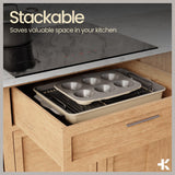 Bakken 8-Piece Ceramic Coated Bakeware Sets, Nonstick Aluminized Steel Pans with Muffin, Loaf, Cake, Roasting Pan, & Cooling Rack, Cream