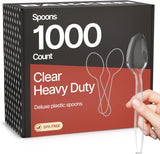 Bakken Disposable Cutlery Set 100 Pieces Spoons, Heavy Duty Plastic Silverware