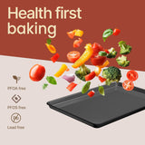 Bakken 8-Piece Ceramic Coated Bakeware Sets, Nonstick Aluminized Steel Pans with Muffin, Loaf, Cake, Roasting Pan, & Cooling Rack