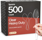 Bakken Disposable Cutlery Set 100 Pieces Spoons, Heavy Duty Plastic Silverware