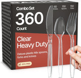 Bakken Disposable Cutlery Set 100 Pieces of Forks, Knives & Spoons, Heavy Duty Plastic Silverware