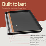 Bakken 8-Piece Ceramic Coated Bakeware Sets, Nonstick Aluminized Steel Pans with Muffin, Loaf, Cake, Roasting Pan, & Cooling Rack