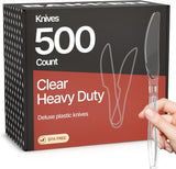 Bakken Disposable Cutlery Set 100 Pieces Knives, Heavy Duty Plastic Silverware